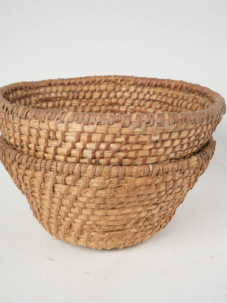 Early-century artisanal wicker bread baskets