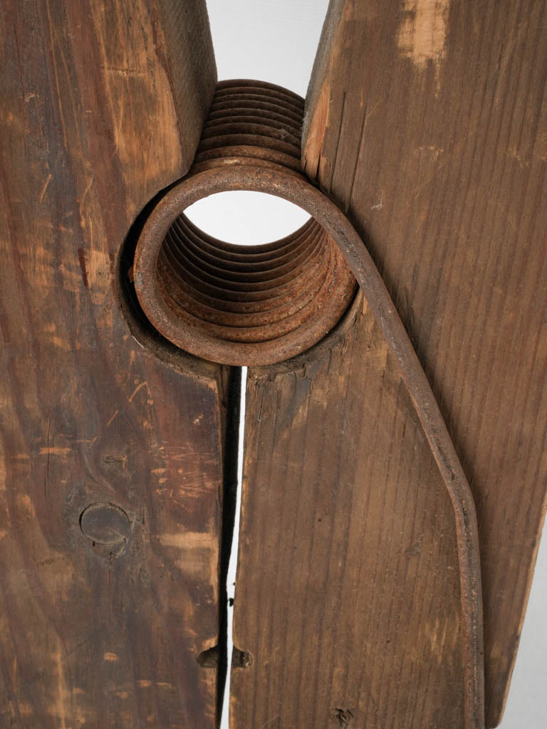 Patinated, retro wooden laundry peg