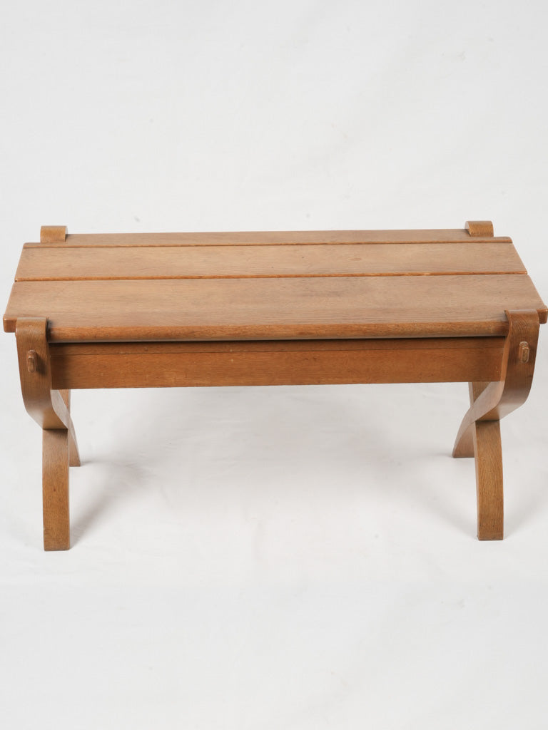 Classic blond oak bench table  