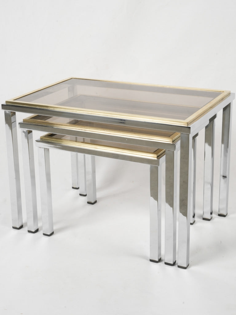 Polished chrome side tables