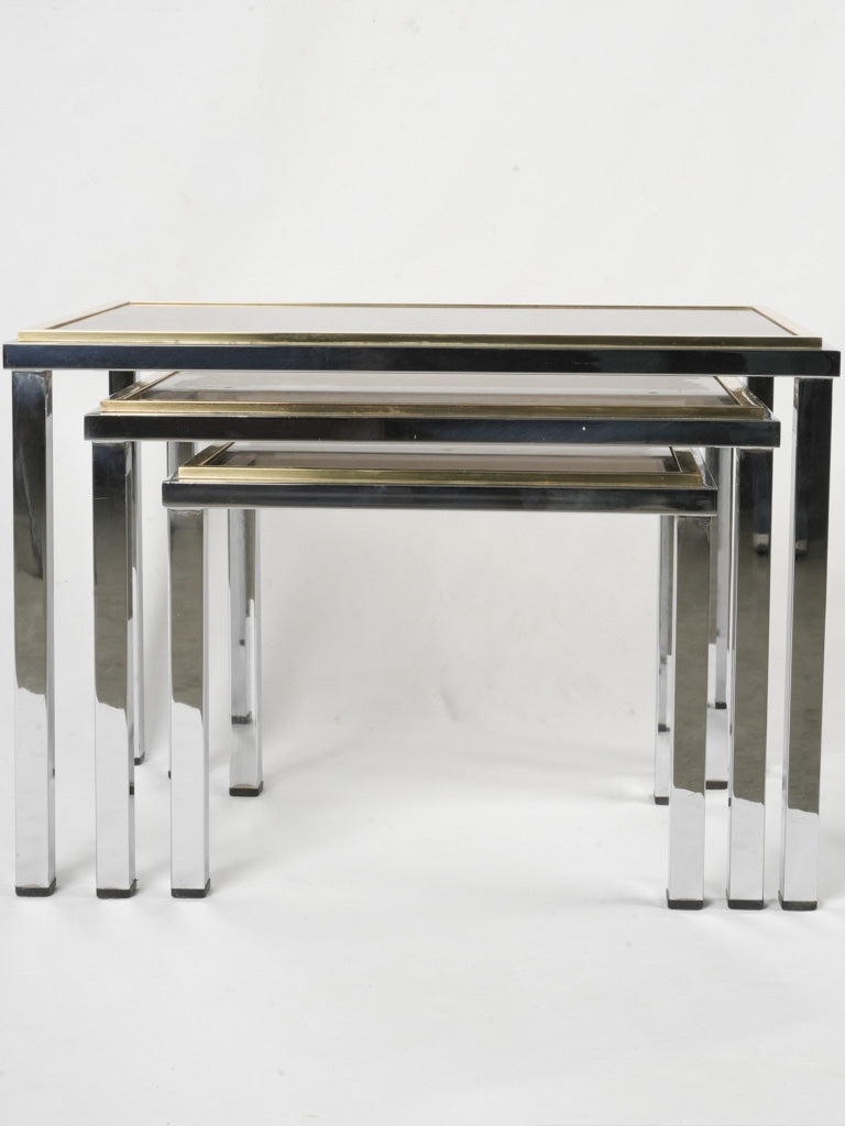 Smoked glass-top stacking tables