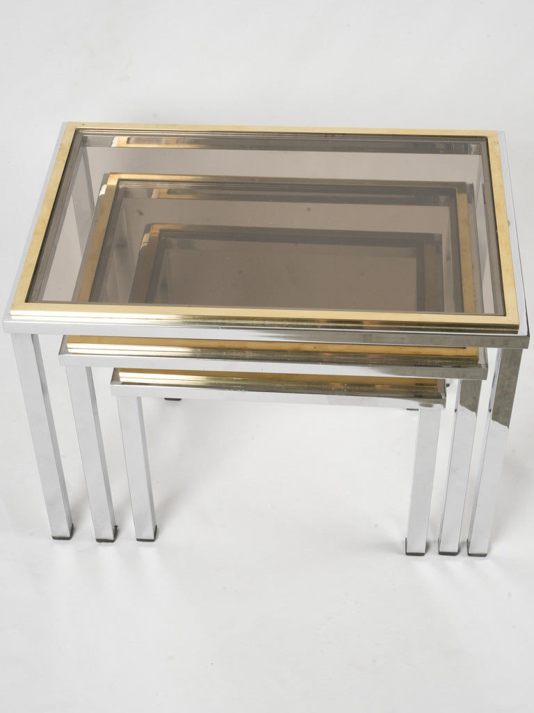 Brass-accented occasional tables