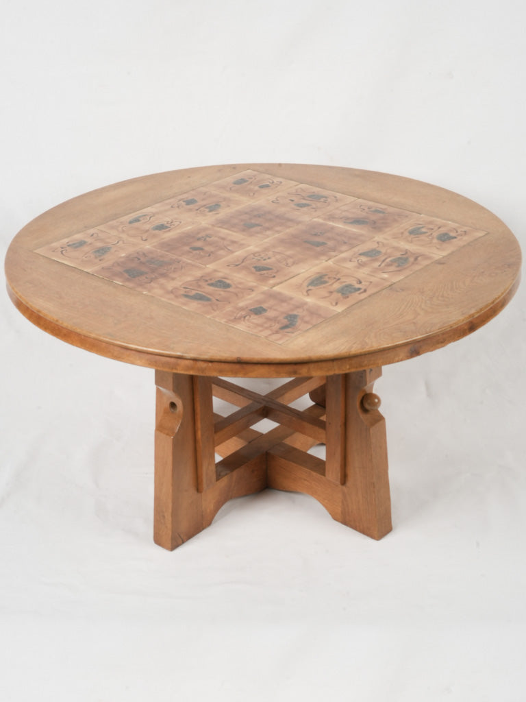 Vintage solid oak dining table  