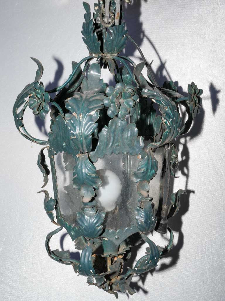 Vintage Italian lantern with foliage