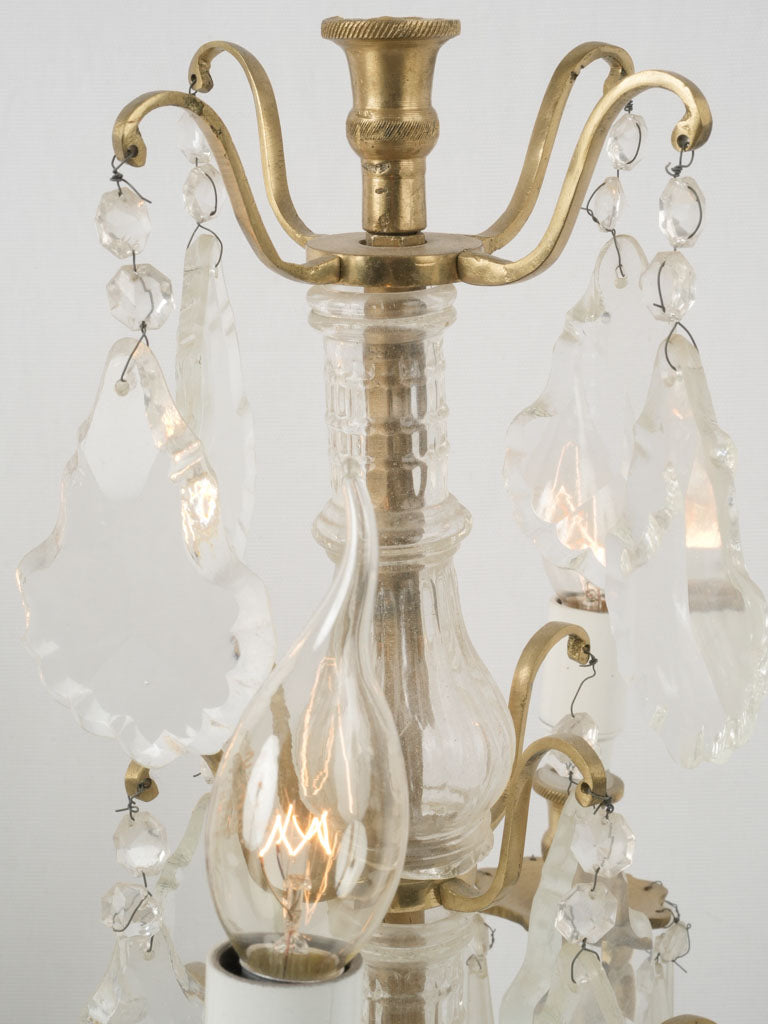 Elegant gilded French girandole table lamps