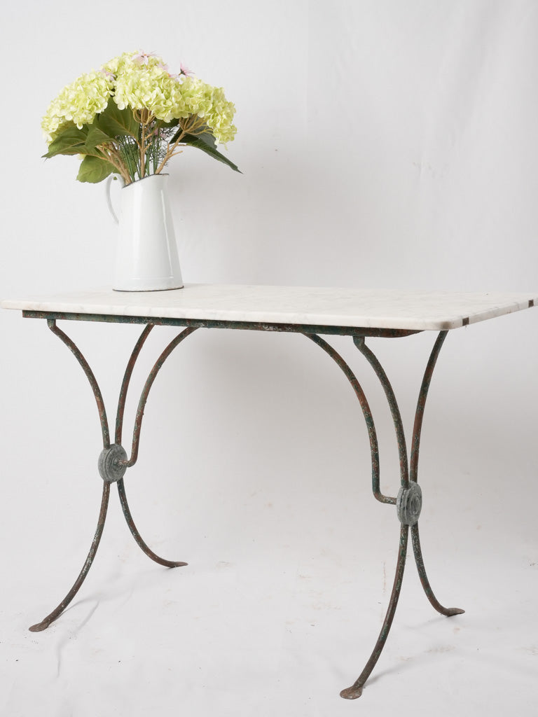 Antique French-crafted garden marble table