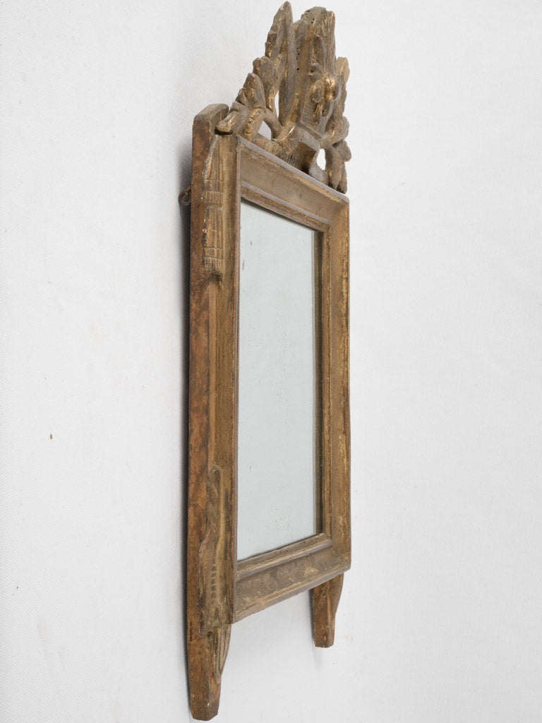 Gilded Louis XVI mirror w/ tassels 23¾" x 15"