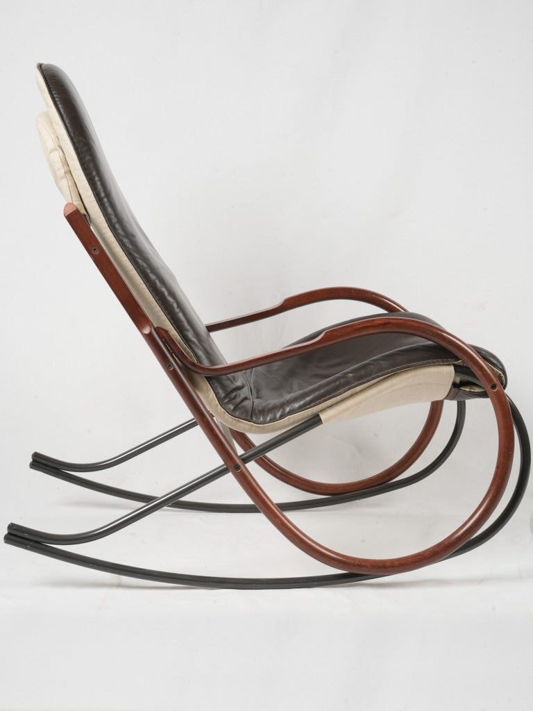 Leather mid-century rocker