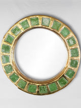 Vintage green tile gold mirror