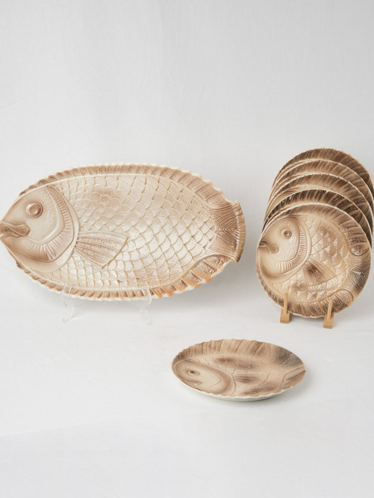 Handcrafted Taupe Glazed Earthenware Dishes