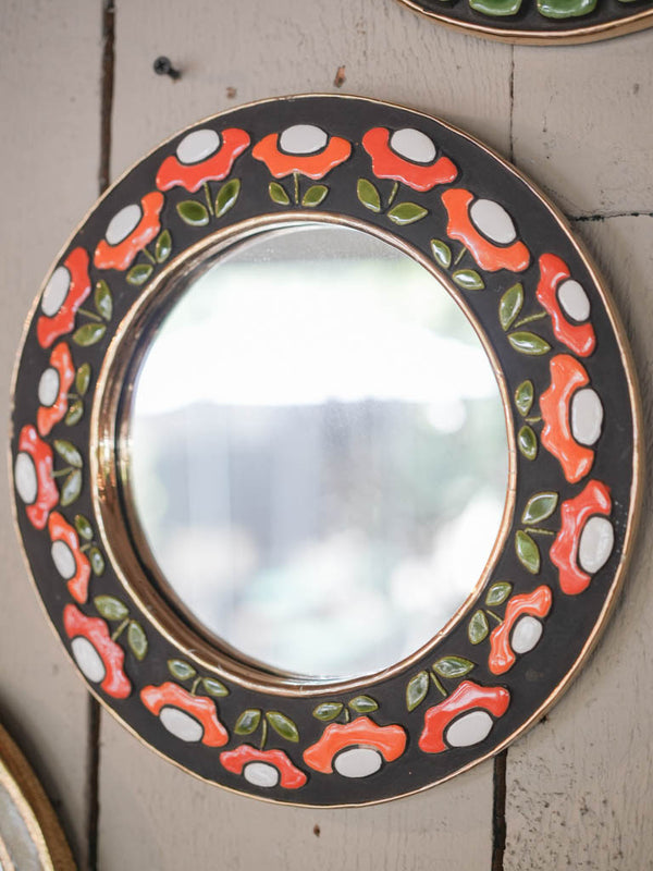 Handmade vintage Catalan floral mirror