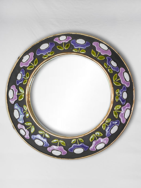 Catalan crafted mid-century round mirror