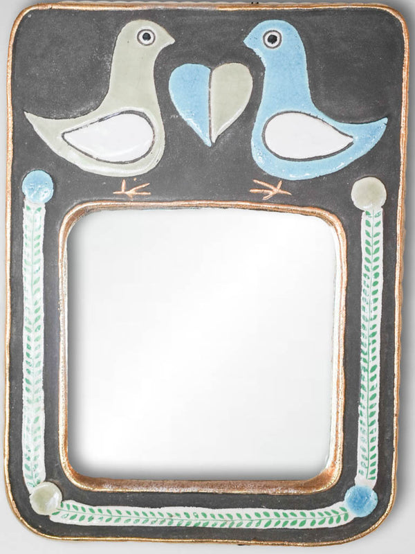 Mid-century blue & gray mirror