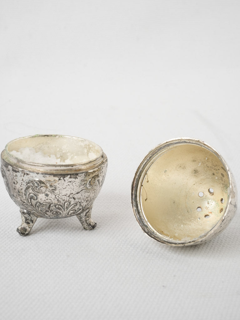 Oxidized mid-century salt shaker