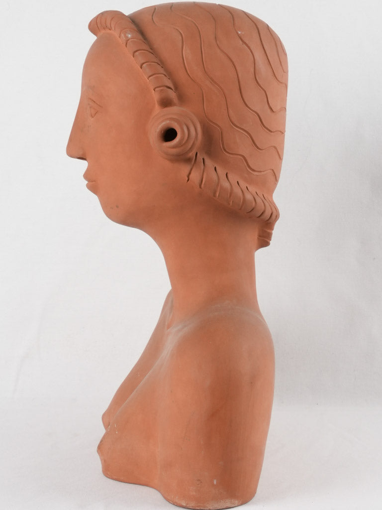 Vintage Art Deco style terracotta bust - Sara Ungel 20½"