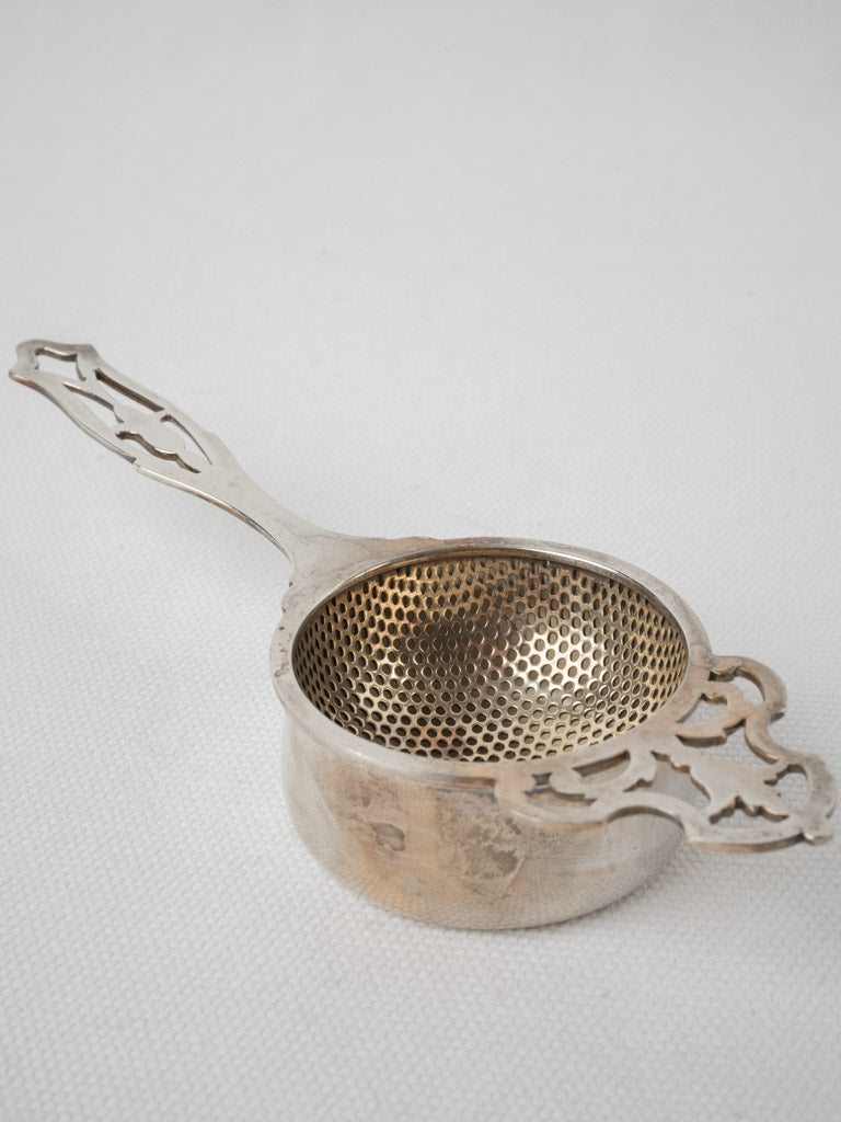 Vintage English Silver-Plated Tea Strainer