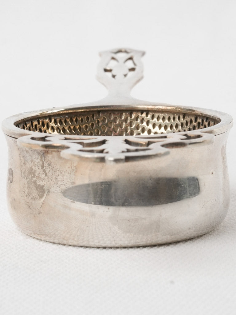 Elegant English Tea Strainer, Silver