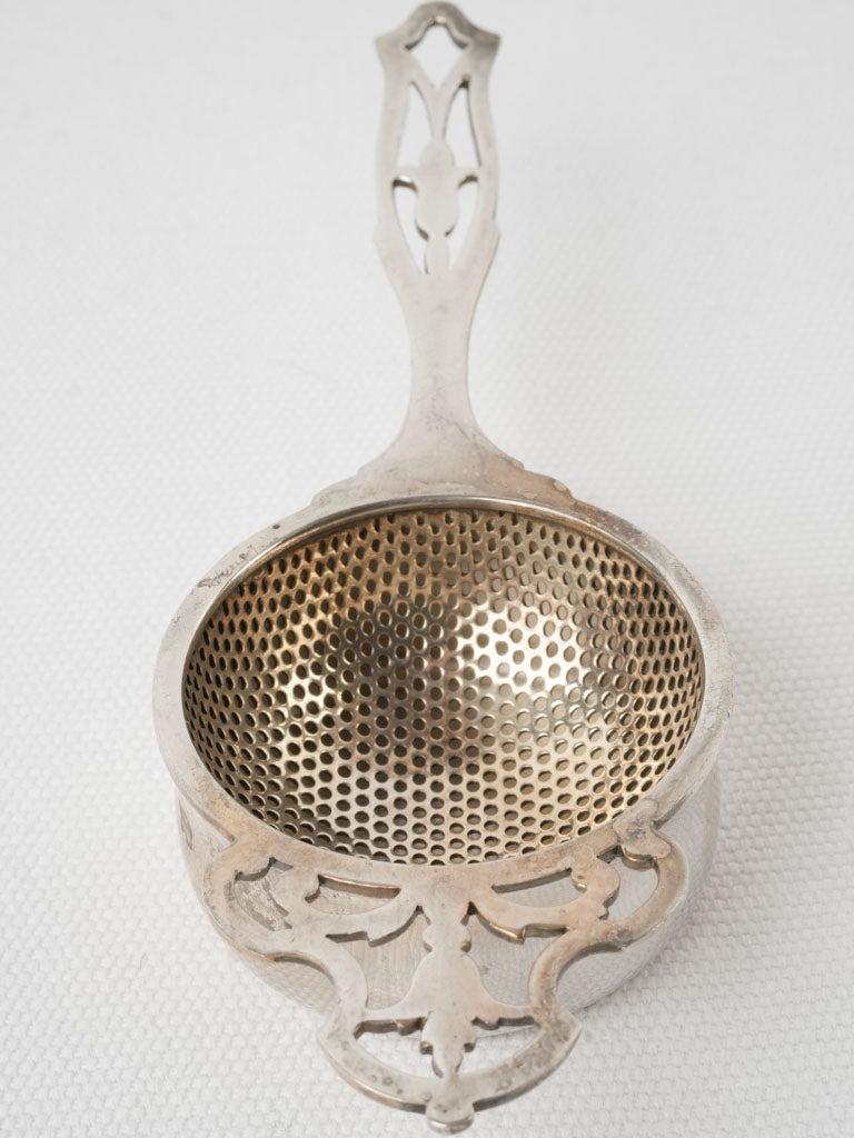 Polished Silver-Plated Tea Strainer, Vintage