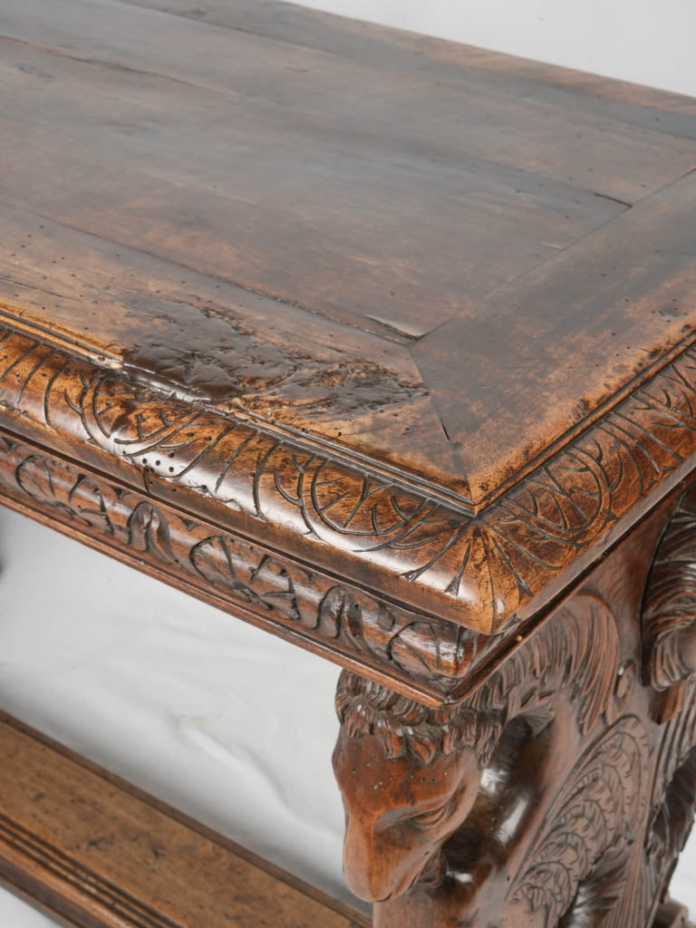 Intricate motif walnut table  