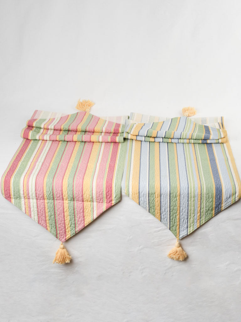 Elegant striped Provencal table runners