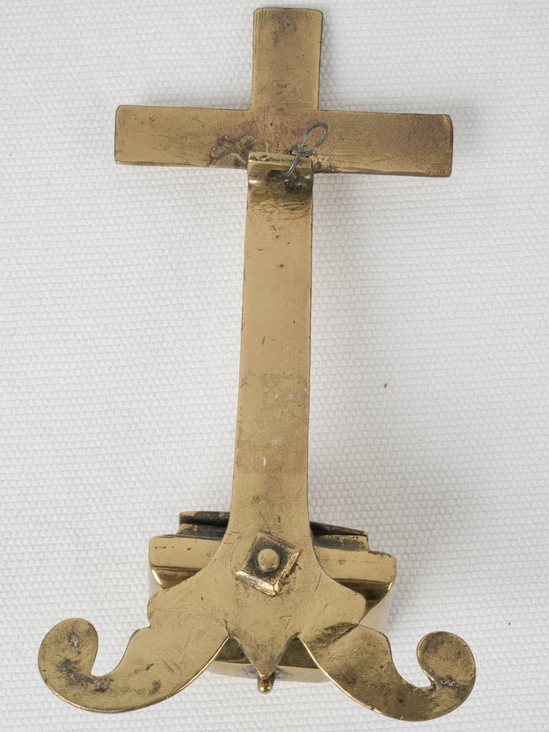 Aged gilt cross holy water holder