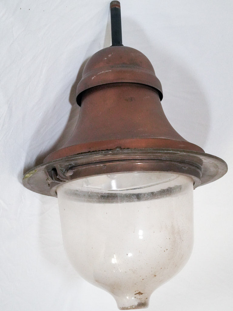 Rustic 70s French copper lantern