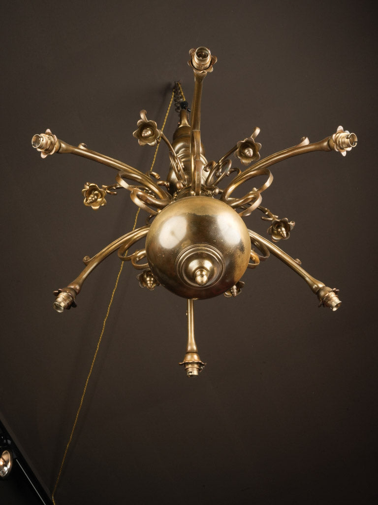 Refined bronze chandelier with motifs