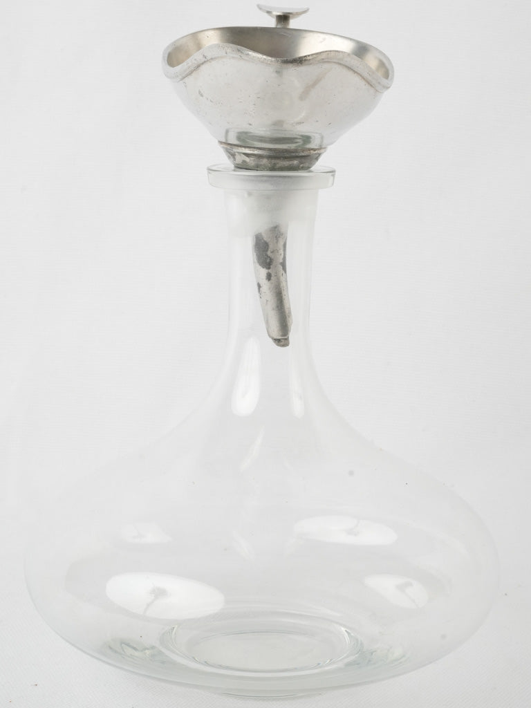 Mid-century Glass Carafe & Funnel