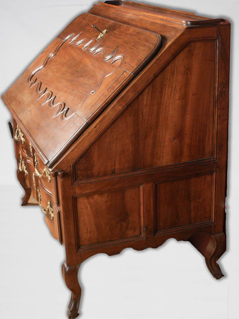 Elegant hand-carved walnut escritoire