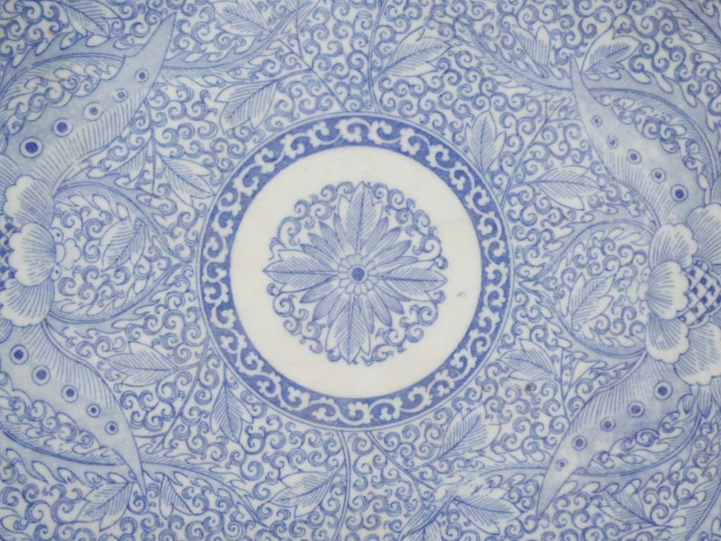 Charming blue & white floral plate