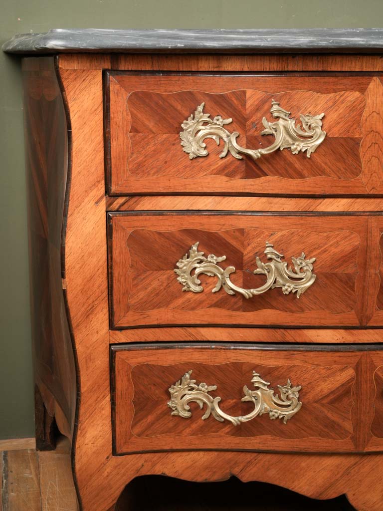 Exquisite marquetry antique chest drawers