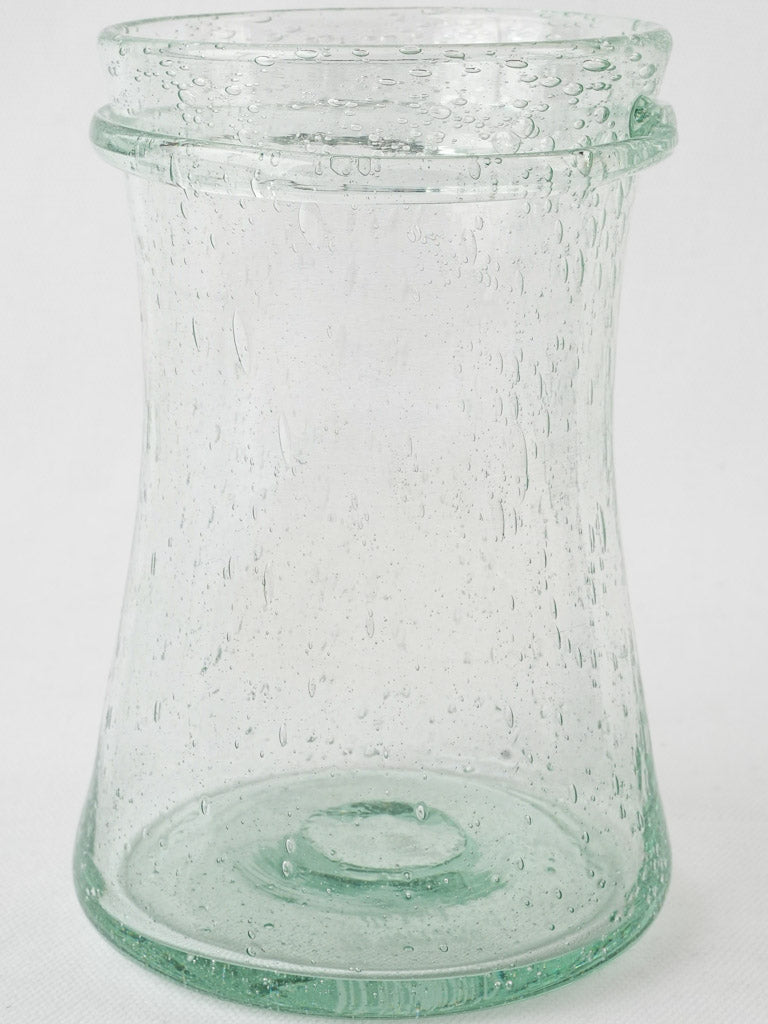 Vintage Biot green tinted glass vase