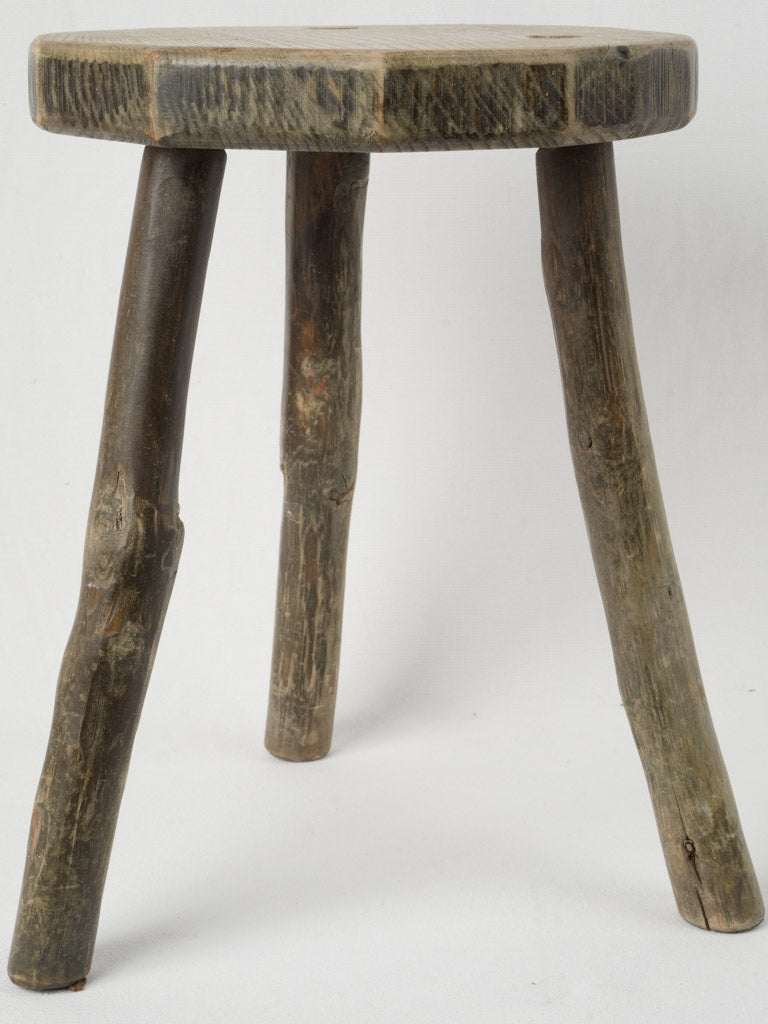 Vintage wooden 3-leg bathroom stool