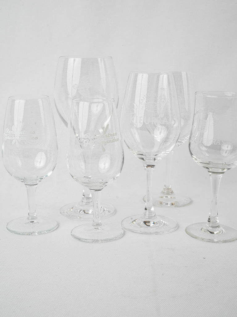 Vintage French wine glasses collection