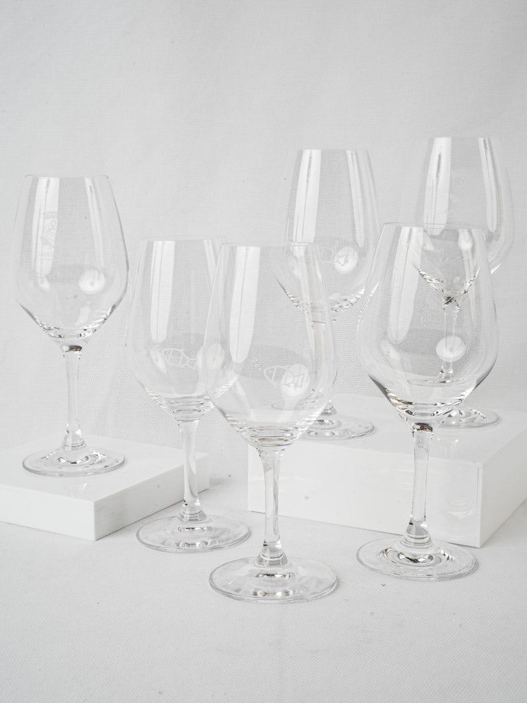 Vintage French wine glasses collection