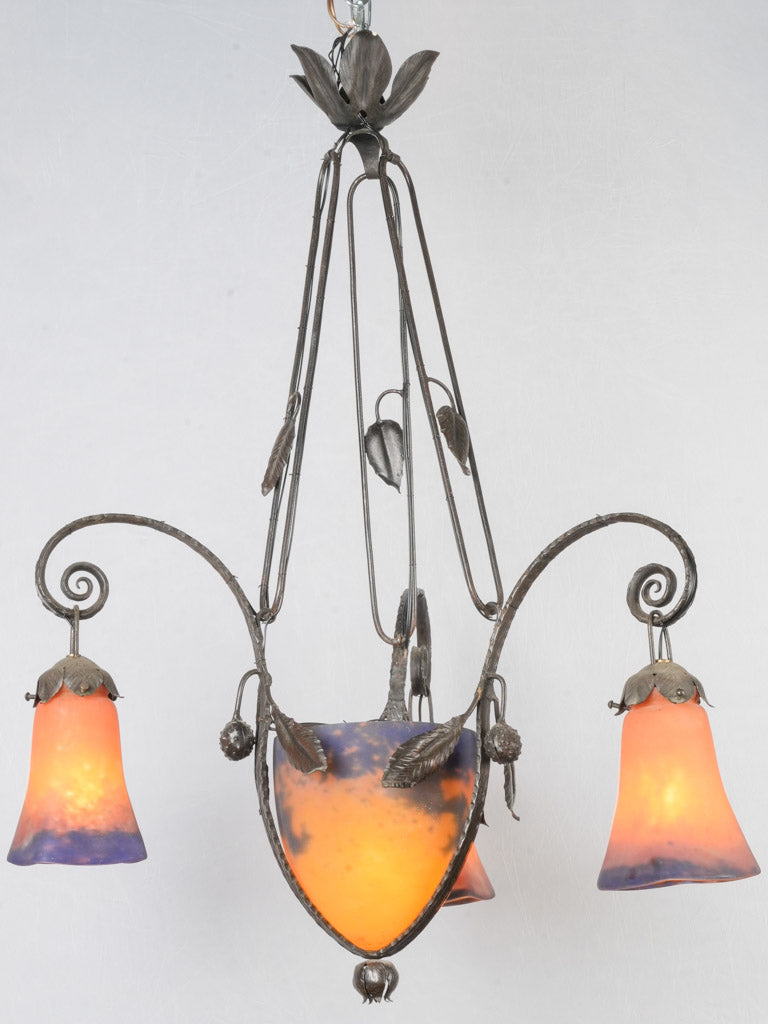 Elegant vintage wrought iron chandelier