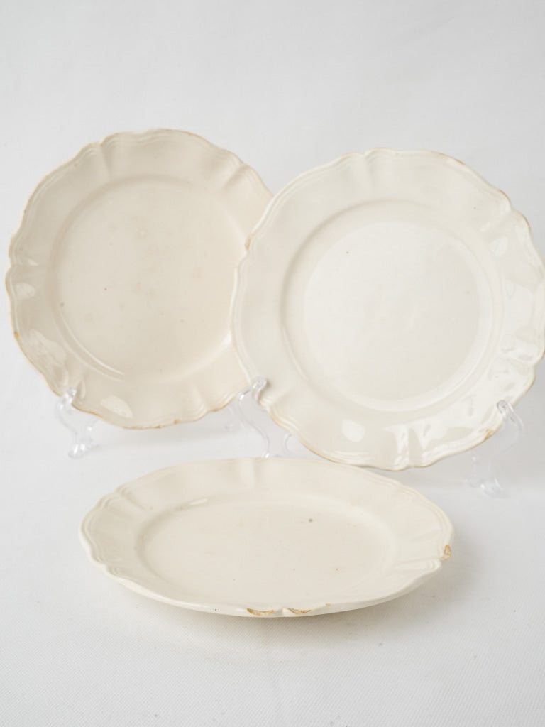 Antique off-white ceramic dessert plates