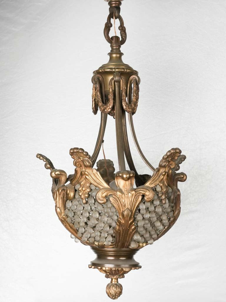 Antique opaque-beaded decorative light fixture