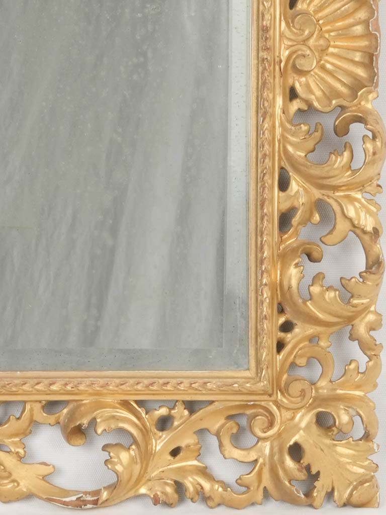 Age-Worn Giltwood Rectangular Mirror