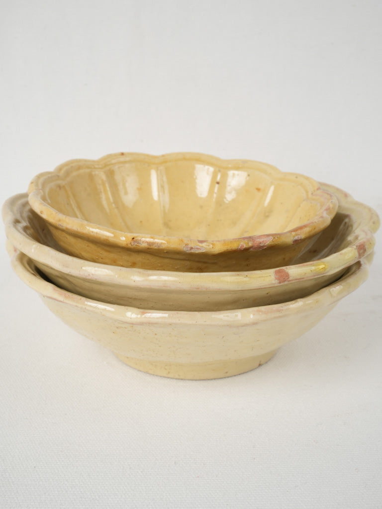 Classic, French, Flower-shaped Clay Bowls