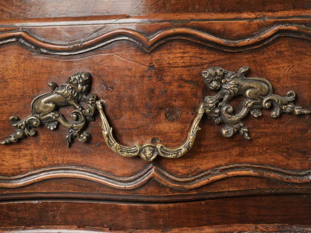 Original French cabriole-style walnut dresser