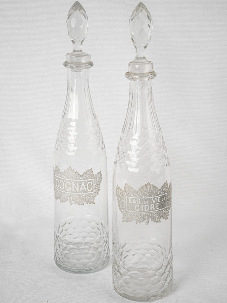 Antique crystal cognac decanter set