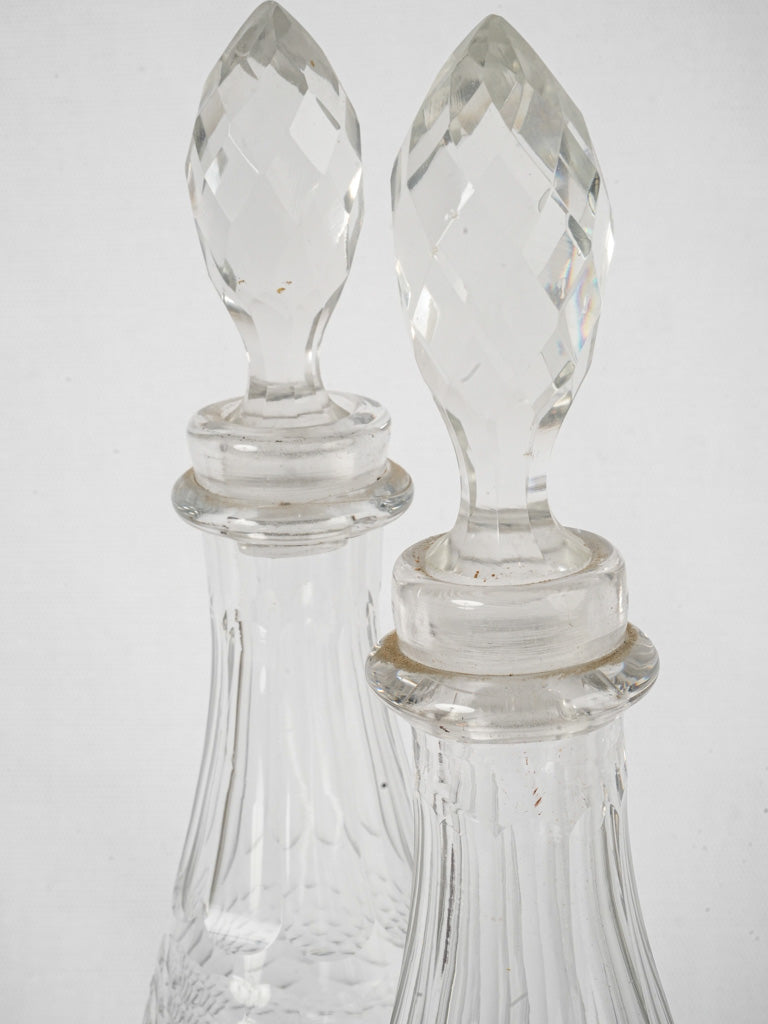 Elegant chipped crystal stopper decanter