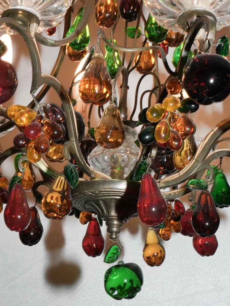 Ornate vintage faux-candle glass chandelier