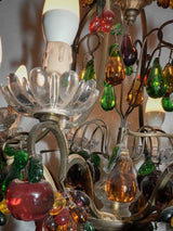 Decorative French eight-light glass chandelier