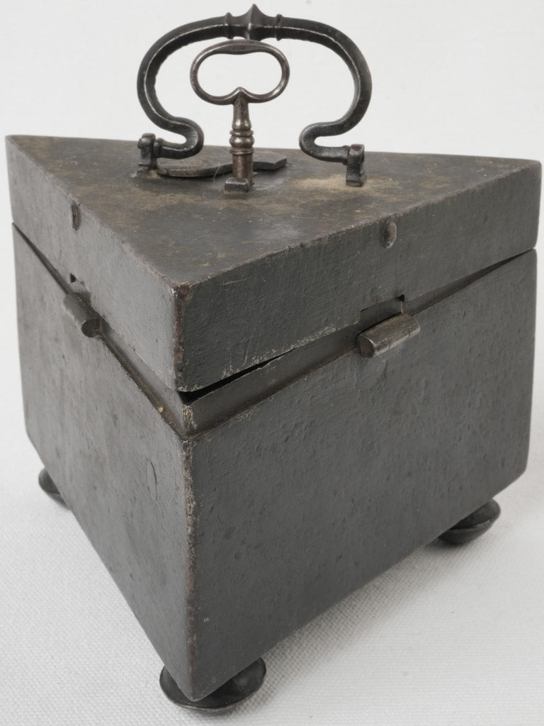 Elegant patina iron lockbox  