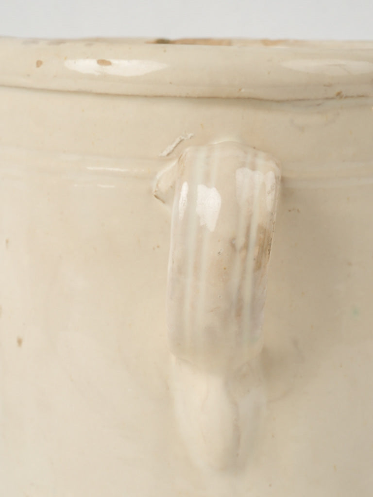 Vintage white glazed Italian terracotta