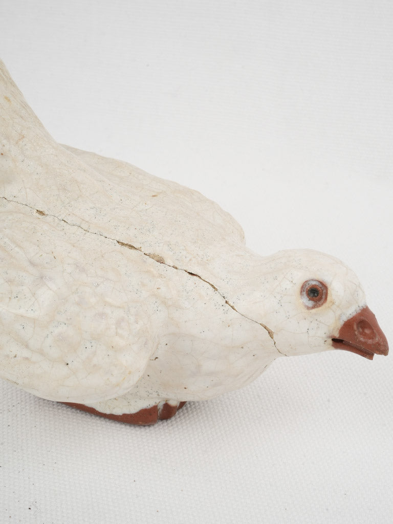 Rustic white dove faience pottery