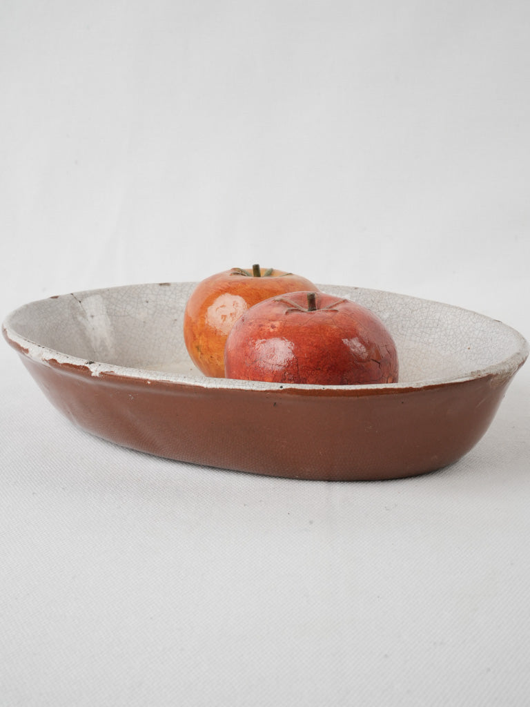 Aged petit oval gratin dish