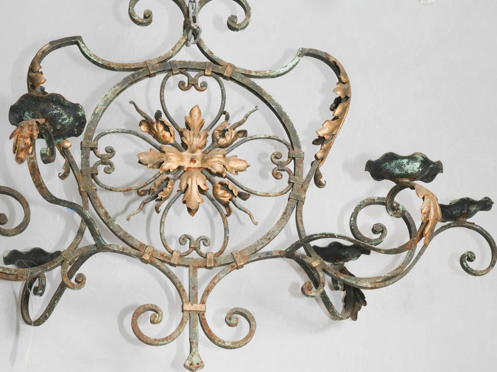 Unwired 19th Century Iron Chandelier